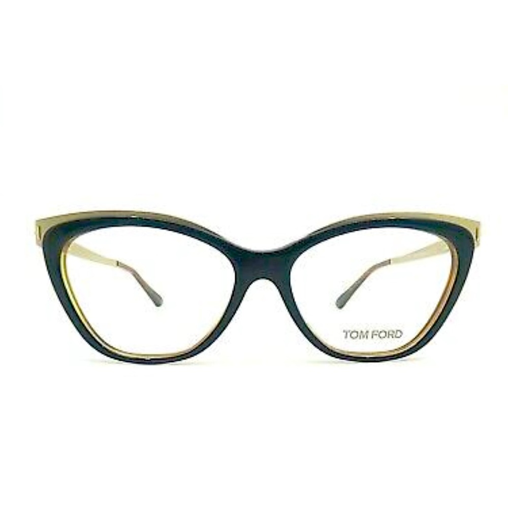 Tom Ford Black and Gold Cat Eye Eyeglass Frames